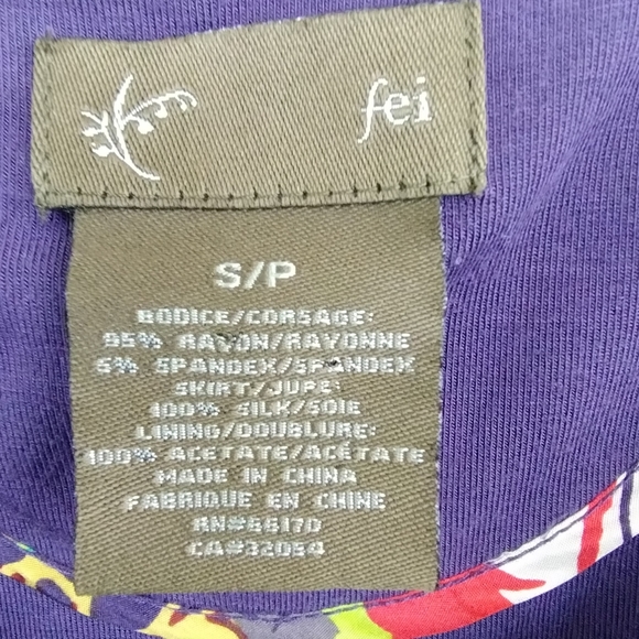 Anthropologie Fei Floral Silk Dress Size S/P - Picture 3 of 4